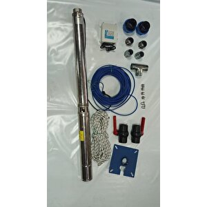 Impo Sk 404/27 3hp Krom Başlıklı  20 Mt Yassı Kablolu Ve Panolu 40 Mt Halatlı Çift Vanalı Akıtma Başlıklı Monofaze Takım Dalgıç Po