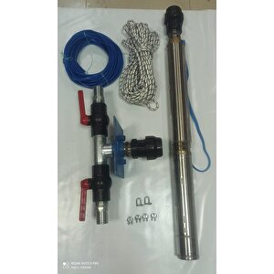 4sd4/14 1,5 Hp Alarko Tri̇faze 15 Mt Yassi Kablolu  30 Mt Halatli Çi̇ft Vanali Akitma Başlikli Takim Dalgiç Pompa