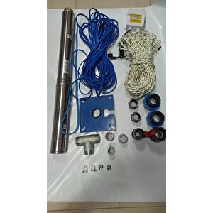 4sdm12/8 2 Hp Alarko 40 Mt Yassi Kablolu Ve Panolu 80 Mt Halatli Çi̇ft Vanali Akitma Başlikli Monofaze Takim Dalgiç Pompa