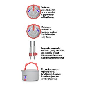 Pony Gri Yedekli Temiz & Kirli Suyu Ayırma Özelliği Otomatik Temizlik Seti Mop Paspas