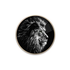 Aslan Yuvarlak Cam Tablo | Hediyelik, Dekoratif, Ofis, Mutfak 80x80 cm