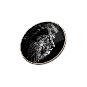 Aslan Yuvarlak Cam Tablo | Hediyelik, Dekoratif, Ofis, Mutfak 80x80 cm