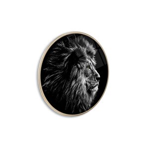 Aslan Yuvarlak Cam Tablo | Hediyelik, Dekoratif, Ofis, Mutfak 80x80 cm
