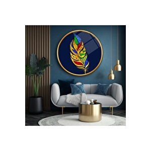 Gold Tüy Yuvarlak Cam Tablo | Hediyelik, Dekoratif, Ofis, Mutfak