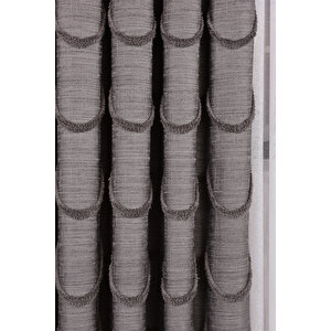 Desenli Sarra 271191 Füme Fon Perde Tek Kanat 1x3 Sık Pile 360x260 cm