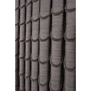 Desenli Sarra 271191 Füme Fon Perde Tek Kanat 1x3 Sık Pile 360x260 cm