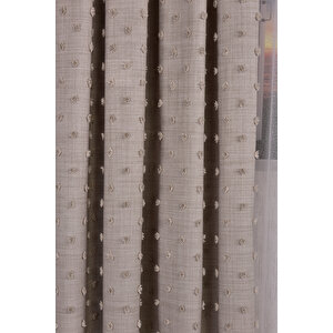 Desenli Sarra 211215 Krem Fon Perde Büzgülü Pilesiz Tek Kanat 200x260 cm