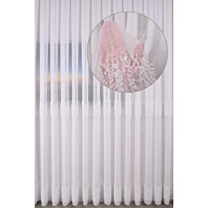 Ponpon Peluş Desen Harmonia Apre Tül Perde 1x3 Sık Pile 280x200 cm