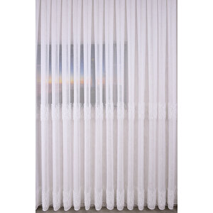 Ponpon Peluş Desen Harmonia Apre Tül Perde 1x3 Sık Pile 280x200 cm