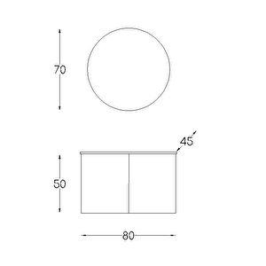 Alpu Yuvarlak Aynalı Banyo Dolabı Beyaz 80 Cm