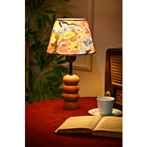 Evlight Fresh Ahşap Ayaklı Kumaş Başlık Abajur