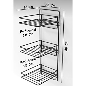 Yapışkanlı Banyo Düzenleyici 3 Katlı Raf Şampuanlık