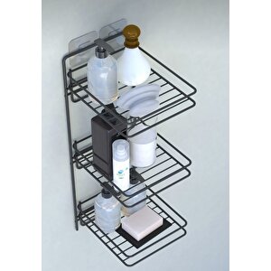 Yapışkanlı Banyo Düzenleyici 3 Katlı Raf Şampuanlık