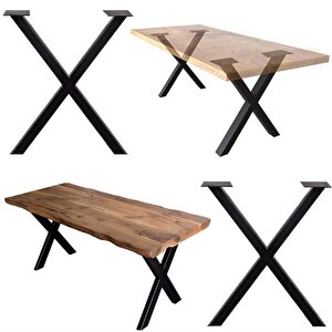 Mavitrend Dekoratif Metal Masa Ayağı Kütük Masa Ayağı Mobilya Ayakları 1 Takım Yükseklik 70 Cm Genişlik 60 Cm