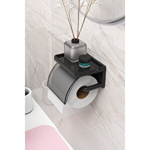 Yapışkanlı Kapaklı Tuvalet Kağıdı Askısı - Banyo Tuvalet Kağıtlığı Ve Peçetelik Organizer