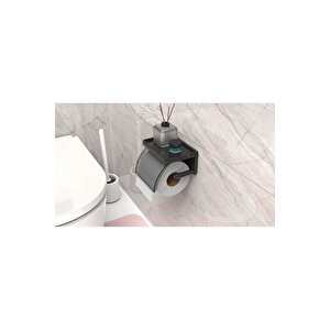 Yapışkanlı Kapaklı Tuvalet Kağıdı Askısı - Banyo Tuvalet Kağıtlığı Ve Peçetelik Organizer