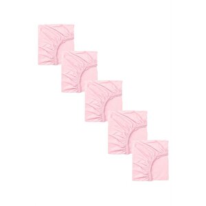 5 Adet 50 X 90 + 10 Cm Anne Yanı Lastikli Penye Kumaş Bebek Çarşafı Pembe
