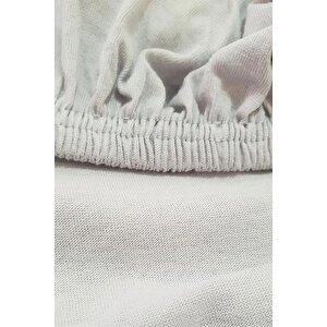 2 Adet Pamuklu Ve Lastikli 60 X 120 X 15 Cm Penye Bebek Çarşaf Sarı Gri