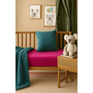 5 Adet 50 X 90 + 10 Cm Anne Yanı Lastikli Penye Kumaş Bebek Çarşafı Fuşya