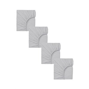4 Adet 50 X 90 + 10 Cm Anne Yanı Lastikli Penye Kumaş Bebek Çarşafı Gri