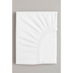 60 X120 + 15 Cm Pamuklu Ve Lastikli Fittet Penye Bebek Çarşafı Beyaz