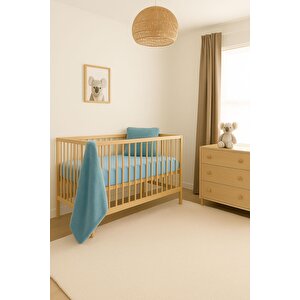 5 Adet 50 X 90 + 10 Cm Anne Yanı Lastikli Penye Kumaş Bebek Çarşafı Mavi