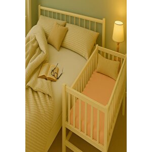 60 X120 + 15 Cm Pamuklu Ve Lastikli Fittet Penye Bebek Çarşafı Yavruağzı