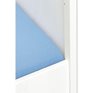 2 Adet Pamuklu Ve Lastikli 60 X 120 X 15 Cm Penye Bebek Çarşaf Mavi