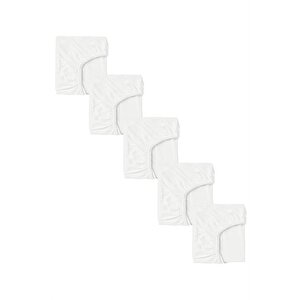 5 Adet 50 X 90 + 10 Cm Anne Yanı Lastikli Penye Kumaş Bebek Çarşafı Beyaz