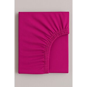 60 X120 + 15 Cm Pamuklu Ve Lastikli Fittet Penye Bebek Çarşafı Fuşya