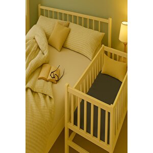 60 X120 + 15 Cm Pamuklu Ve Lastikli Fittet Penye Bebek Çarşafı Antrasit