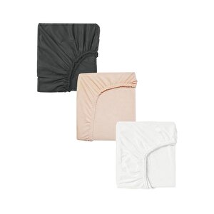 3 Adet 50 X 90 X 10 Cm Anne Yanı Lastikli Penye Kumaş Bebek Çarşafı Antrasit 05