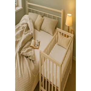 3 Adet 50 X 90 X 10 Cm Anne Yanı Lastikli Penye Kumaş Bebek Çarşafı Antrasit 05
