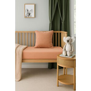 2 Adet 50 X 90 X 10 Cm Anne Yanı Lastikli Penye Kumaş Bebek Çarşafı Somon Pembe