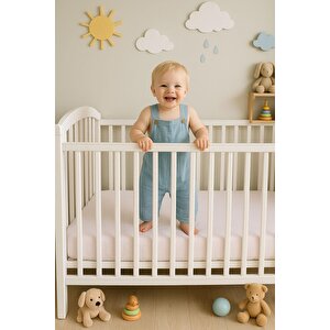 3 Adet 50 X 90 X 10 Cm Anne Yanı Lastikli Penye Kumaş Bebek Çarşafı
