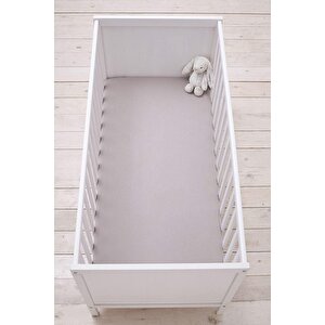 2 Adet Pamuklu Ve Lastikli 60 X 120 X 15 Cm Penye Bebek Çarşaf Gri