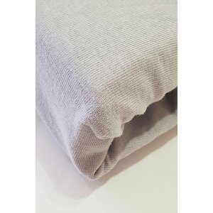 2 Adet Pamuklu Ve Lastikli 60 X 120 X 15 Cm Penye Bebek Çarşaf Gri