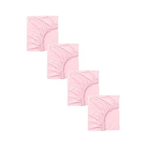 4 Adet 50 X 90 + 10 Cm Anne Yanı Lastikli Penye Kumaş Bebek Çarşafı Pembe