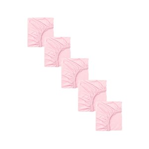5 Adet Pamuklu Ve Lastikli 60 X 120 X 15 Cm Penye Bebek Çarşaf Pembe