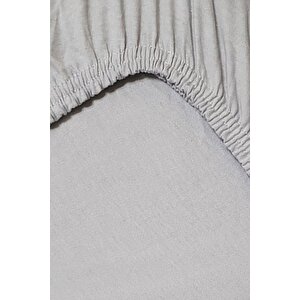 4 Adet Pamuklu Ve Lastikli 60 X 120 X 15 Cm Penye Bebek Çarşaf Gri