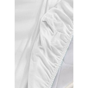 2 Adet Pamuklu Ve Lastikli 60 X 120 X 15 Cm Penye Bebek Çarşaf Beyaz - Antrasit