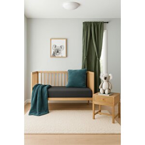 3 Adet 50 X 90 X 10 Cm Anne Yanı Lastikli Penye Kumaş Bebek Çarşafı Antrasit