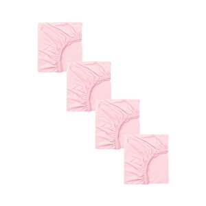 4 Adet Pamuklu Ve Lastikli 60 X 120 X 15 Cm Penye Bebek Çarşaf Pembe