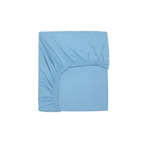 4 Adet Pamuklu Ve Lastikli 60 X 120 X 15 Cm Penye Bebek Çarşaf Mavi Gri