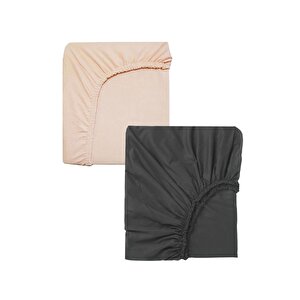 2 Adet 50 X 90 X 10 Cm Anne Yanı Lastikli Penye Kumaş Bebek Çarşafı Antrasit 05