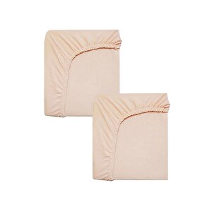 2 Adet Pamuklu Ve Lastikli 60 X 120 X 15 Cm Penye Bebek Çarşaf Açık Somon