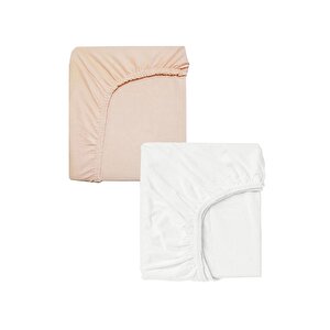 2 Adet Pamuklu Ve Lastikli 60 X 120 X 15 Cm Penye Bebek Çarşaf Yavruağzı