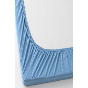 2 Adet 50 X 90 X 10 Cm Anne Yanı Lastikli Penye Kumaş Bebek Çarşafı Mavi