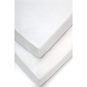 2 Adet Pamuklu Ve Lastikli 60 X 120 X 15 Cm Penye Bebek Çarşaf Beyaz