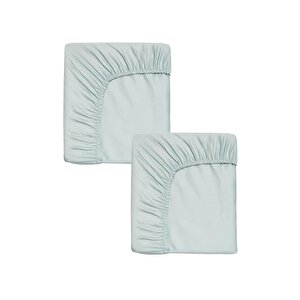 2 Adet Pamuklu Ve Lastikli 60 X 120 X 15 Cm Penye Bebek Çarşaf Su Yeşili